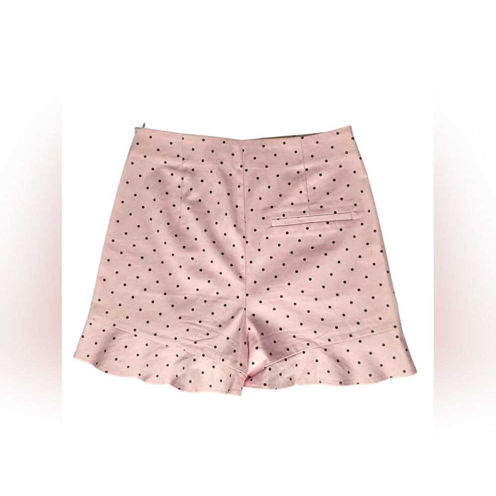 Zara Baby Pink Polka Dot Ruffle Hem Women's Shorts Size XS - Picture 3 of 14